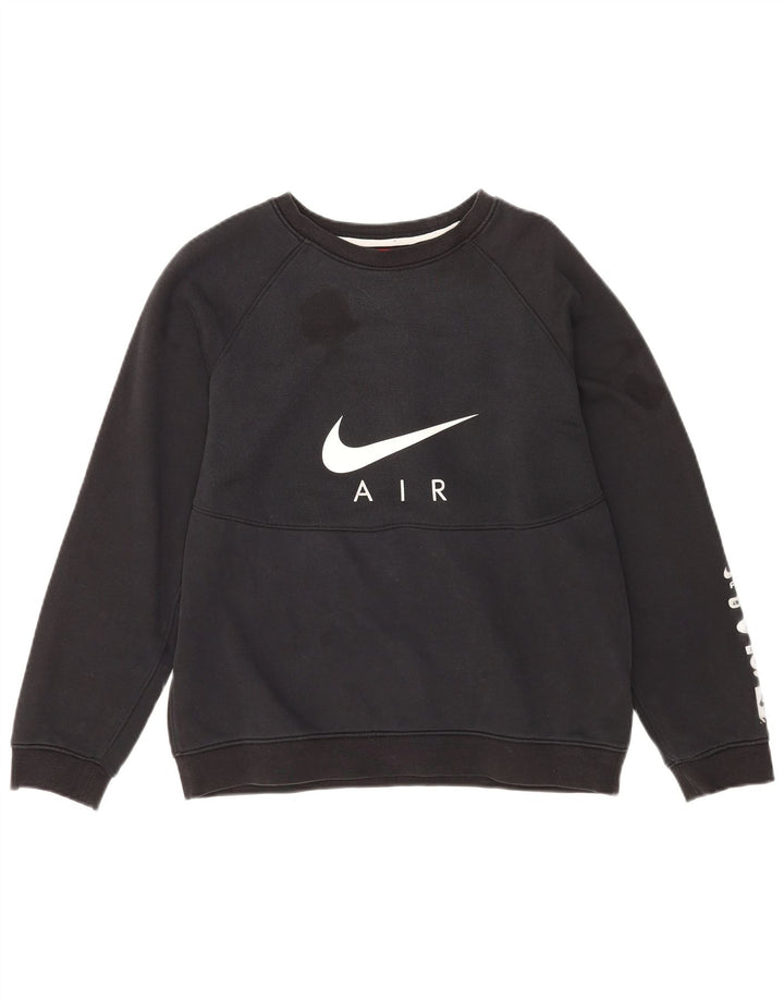 NIKE Jungen-Sweatshirt mit Grafik, 13–14 Jahre, XL, schwarze Baumwolle