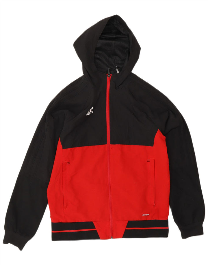 ADIDAS Jungen Climalite Bomberjacke mit Kapuze, 11–12 Jahre, rotes Farbblockdesign