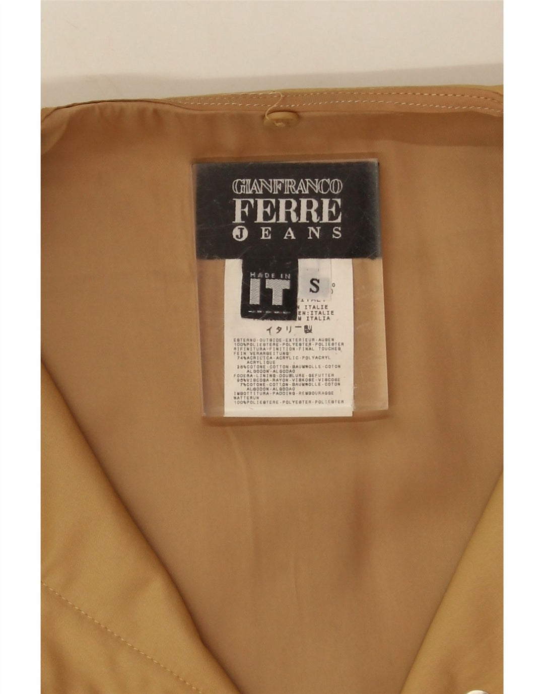 Gianfranco Ferre Damen Übergroßer Mantel UK 10 Small Beige Acryl