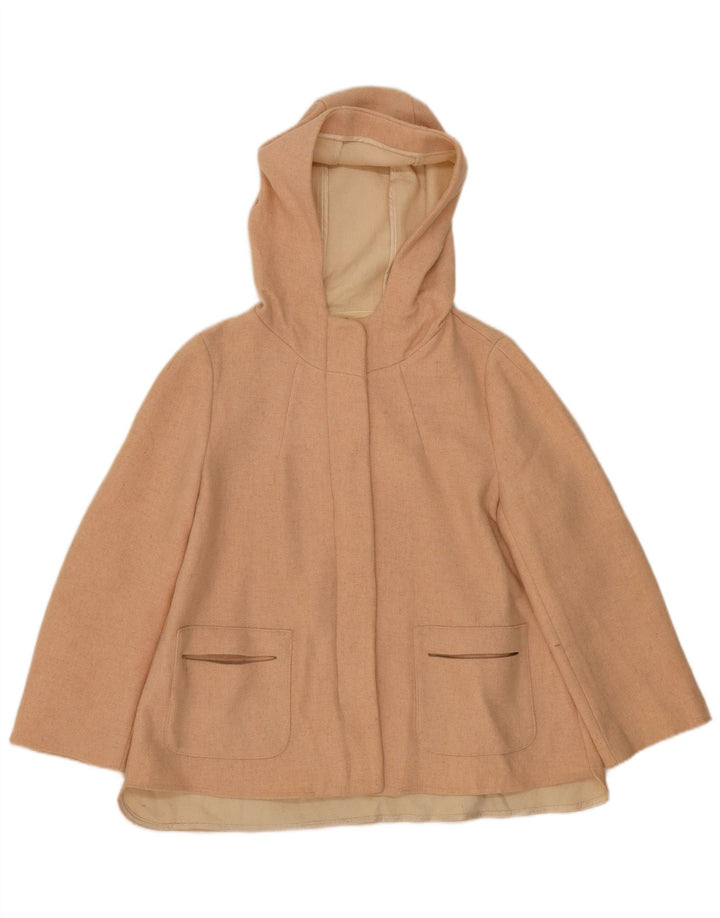 Zara Damen Kapuzenmantel UK 18 XL Beige Wolle