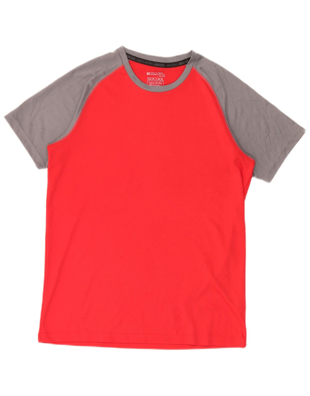 Mountain Warehouse Herren IsoCool T-Shirt-Oberteil Mittelroter Farbblock