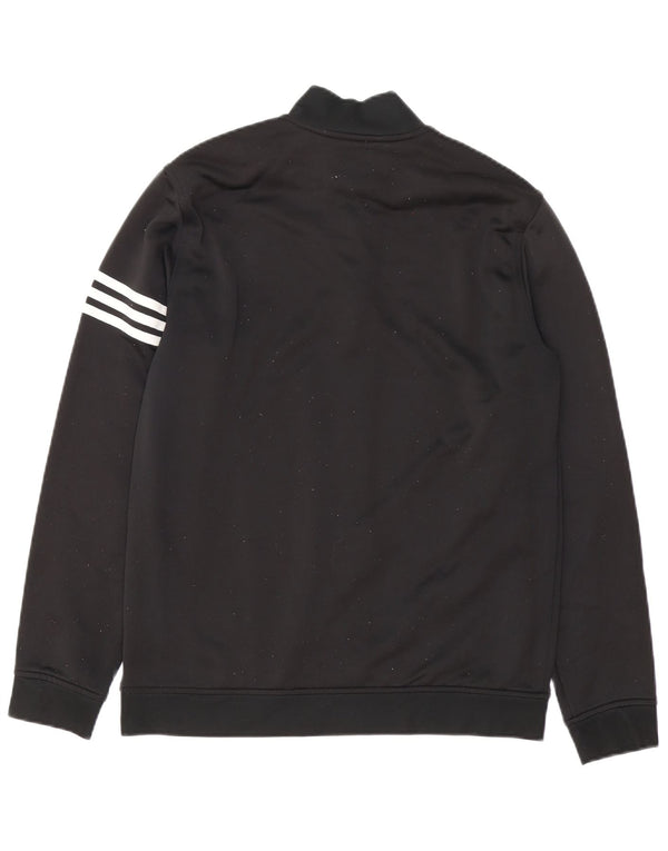 Adidas Herren Climalite Zip Neck Sweatshirt Pullover Medium Schwarz Polyester