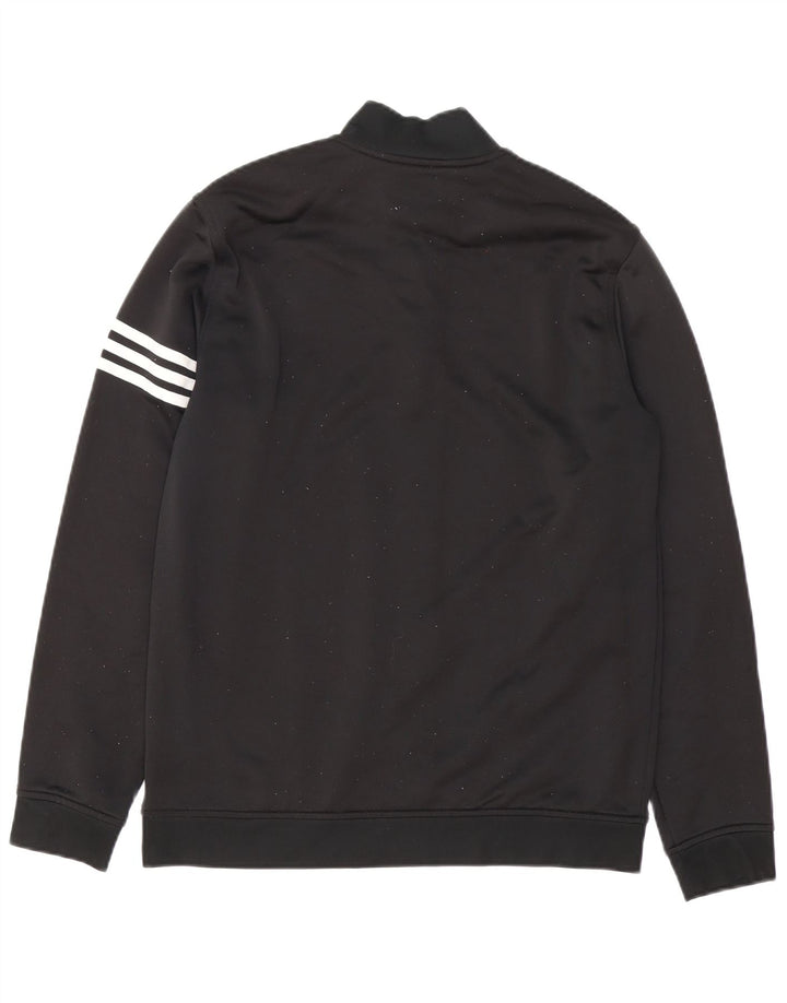 Adidas Herren Climalite Zip Neck Sweatshirt Pullover Medium Schwarz Polyester