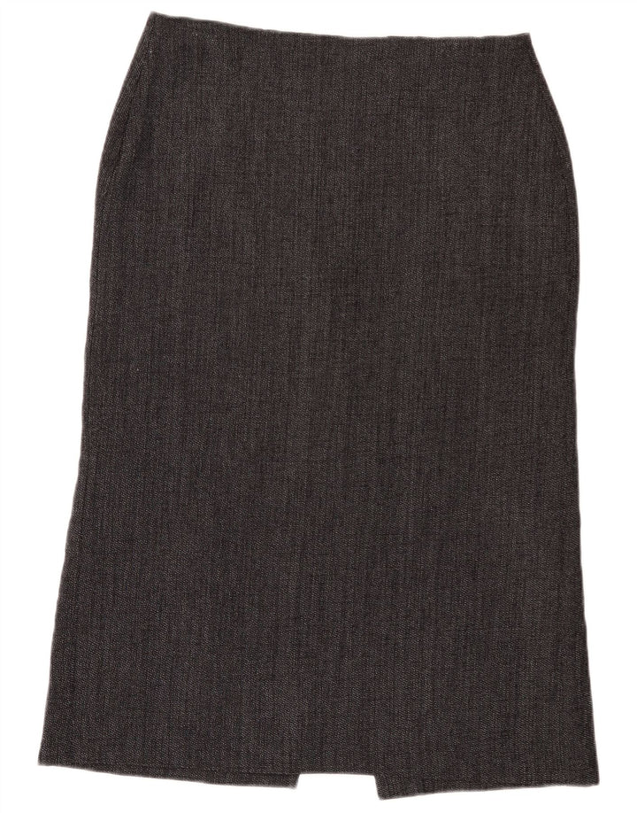 Marks & Spencer Damen Midi-Rock, gerade, UK 14, Größe L W32, Grau