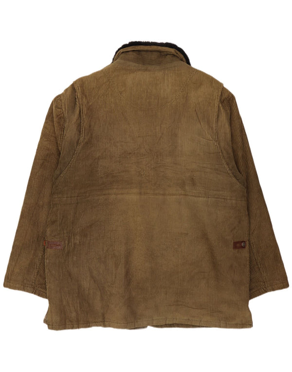 Tomcat Herren Cordjacke UK 38 Medium Khaki Colourblock Baumwolle