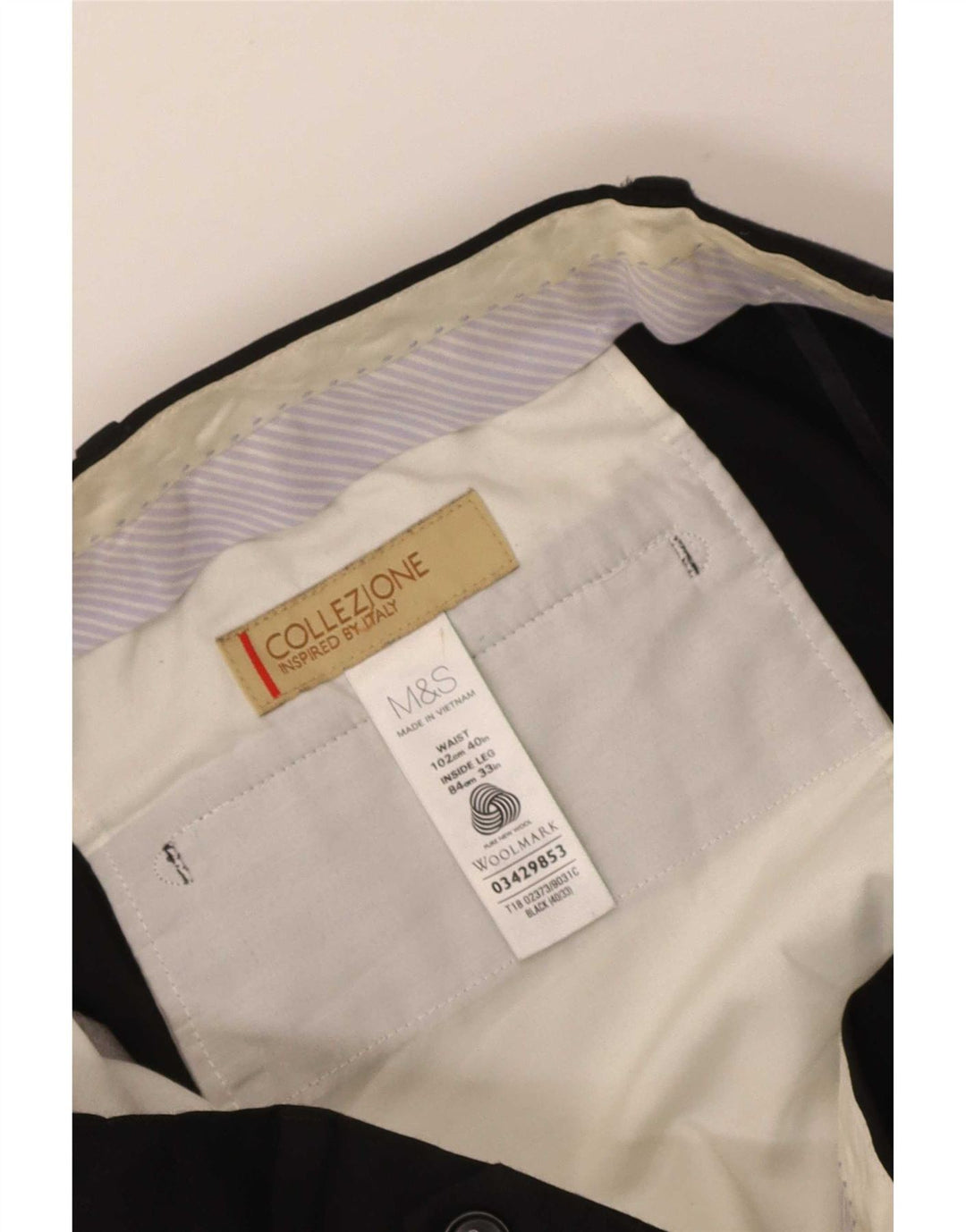 Marks & Spencer Damen-Anzughose mit Pegged-Anzug, W40, L33, schwarze Wolle