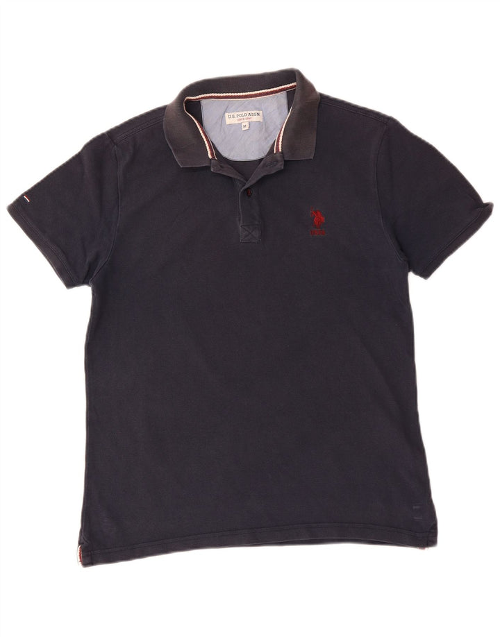 U.S. Polo Assn. Herren-Poloshirt aus mittelblauer Baumwolle in Marineblau
