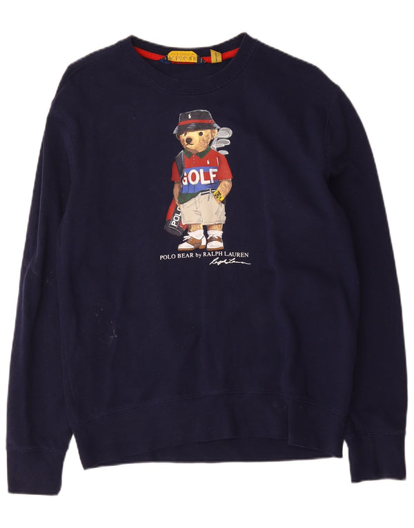 Polo Ralph Lauren Herren-Sweatshirt mit Grafik, mittlere marineblaue Baumwolle