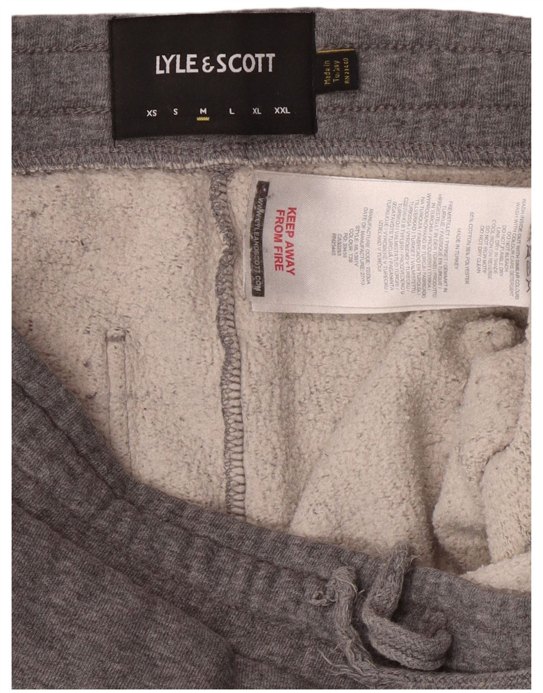 Lyle & Scott Herren-Trainingshose, Jogginghose, mittelgrau gefleckte Baumwolle