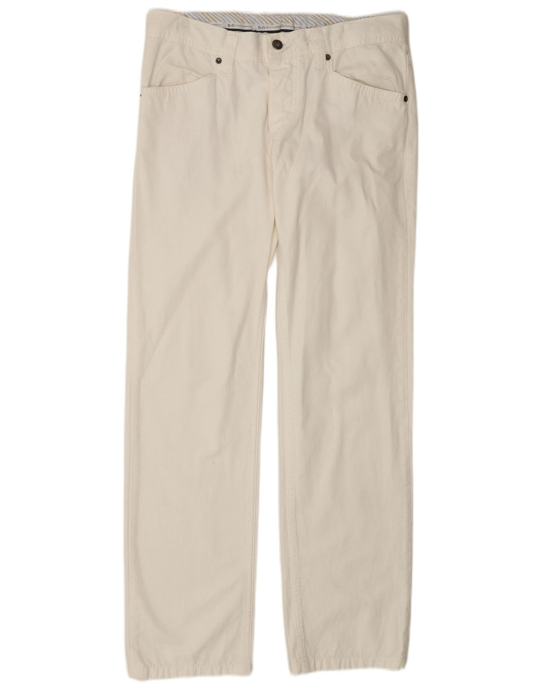 DOLCE & GABBANA Herren Straight Jeans W34 L32 Weiße Baumwolle