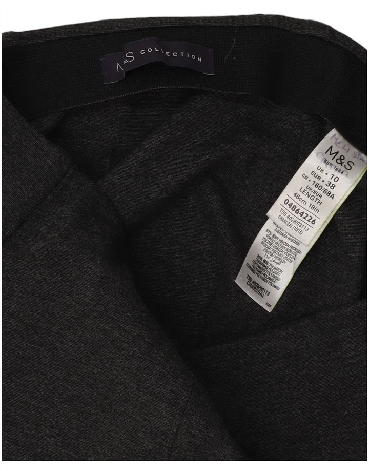 Marks & Spencer Damen Minirock UK 10 Small W30 Graue Viskose