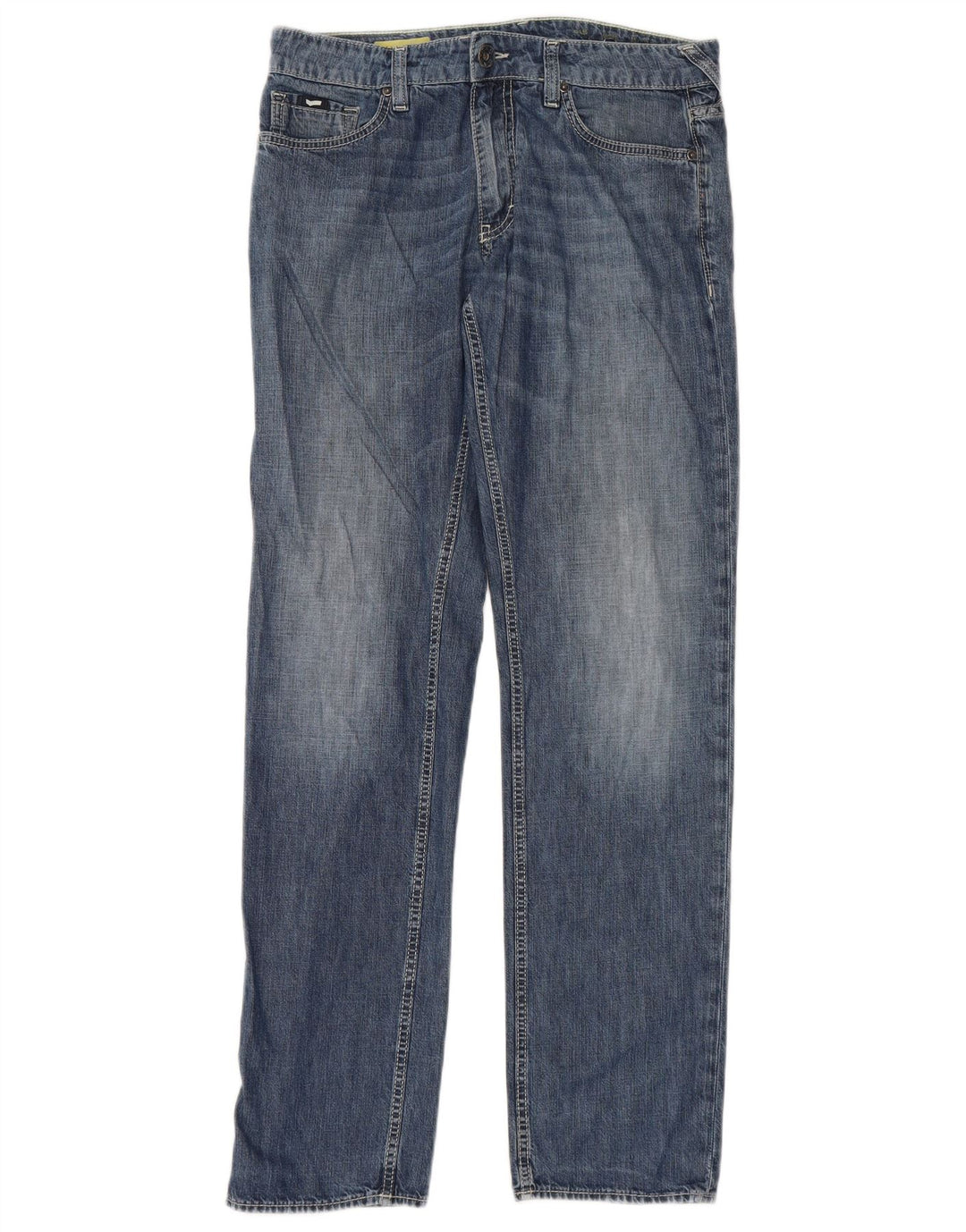 Gas Herren Straight Jeans W32 L34 Blaue Baumwolle