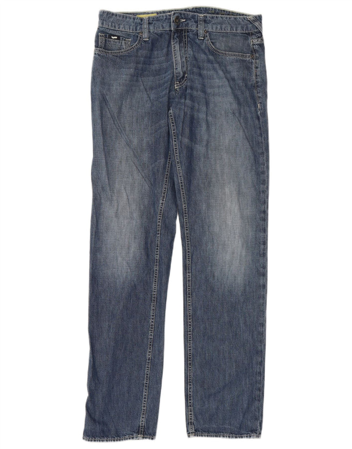 Gas Herren Straight Jeans W32 L34 Blaue Baumwolle