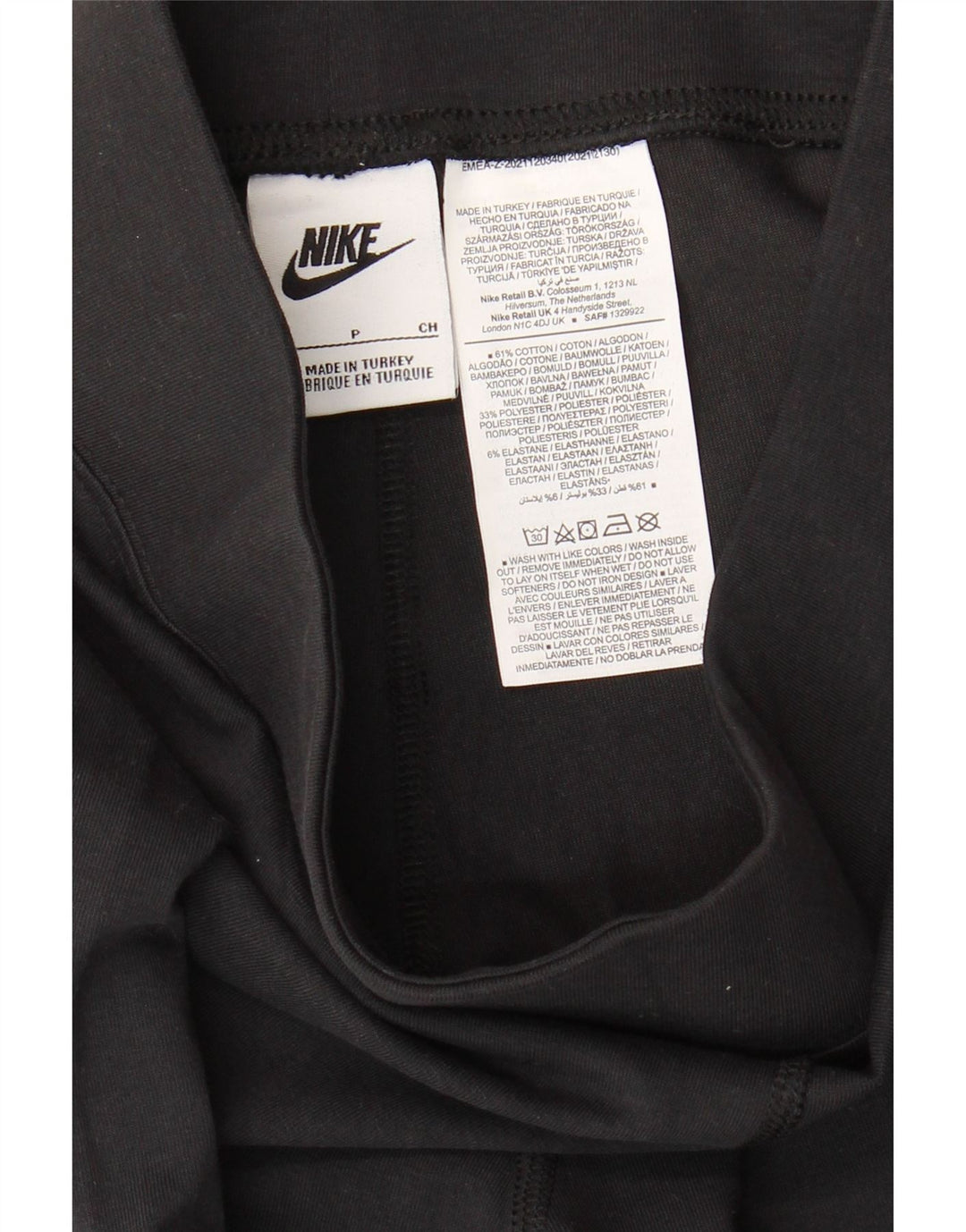 Nike Womens Graphic Leggings UK 10 Small Schwarz Baumwolle