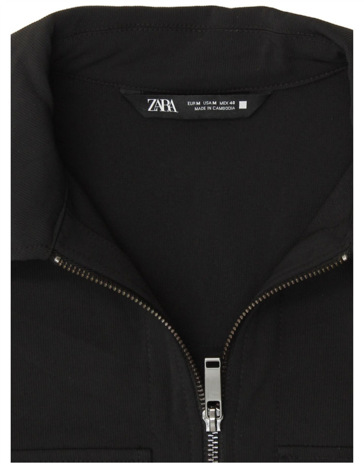 ZARA Herrenhemd Medium Schwarz Polyester