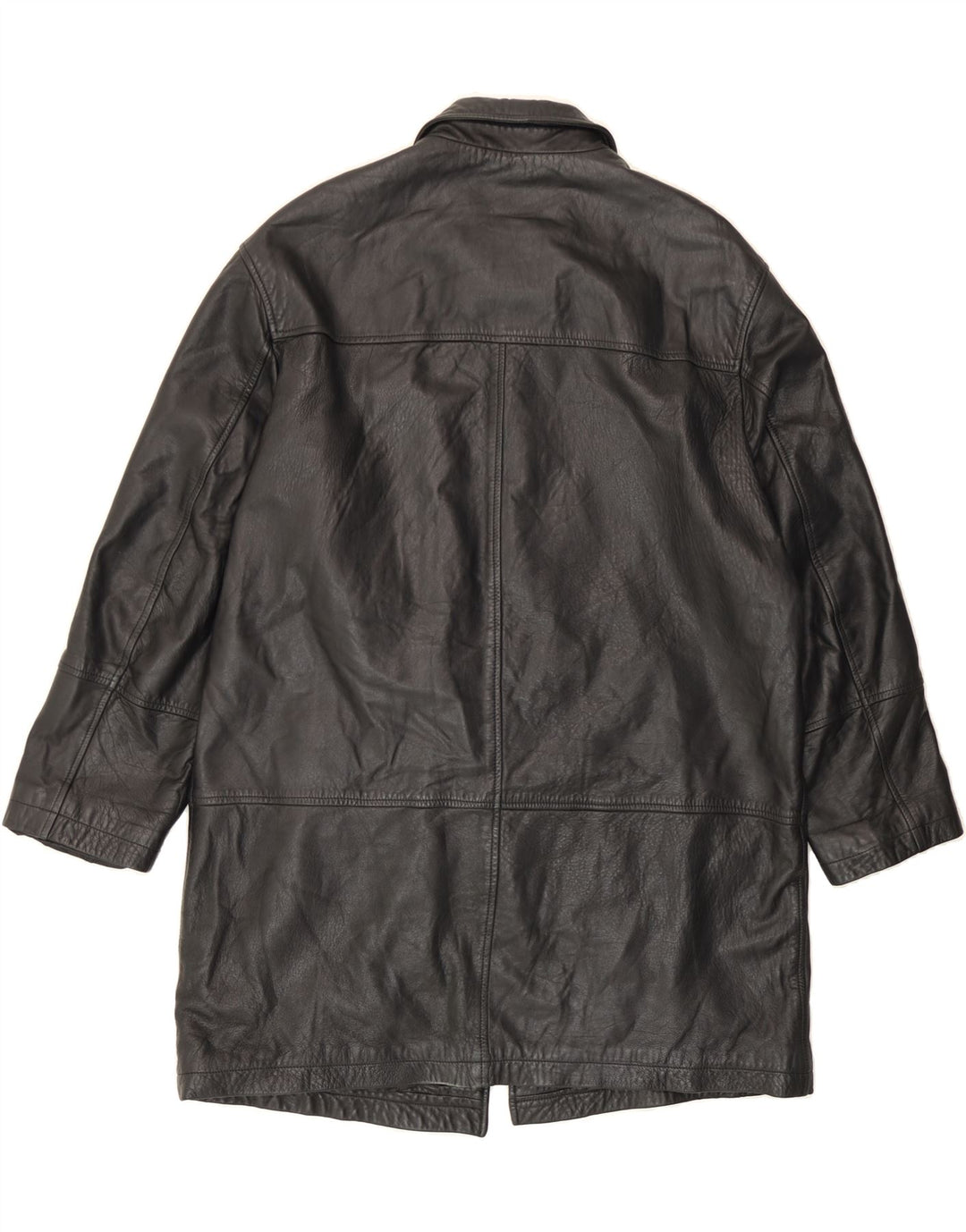 PIERRE CARDIN Mens Leather Coat IT 50 Large Black Leather Vintage Pierre Cardin and Second-Hand Pierre Cardin from Messina Hembry 
