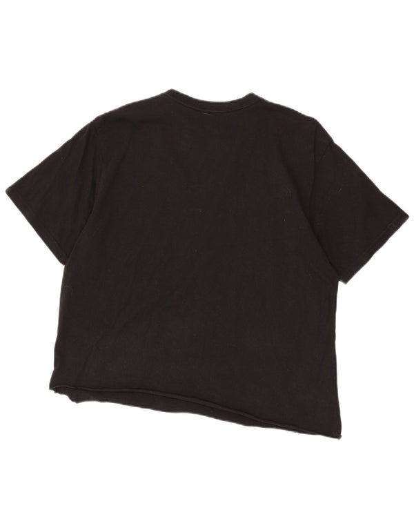 Billabong Womens Graphic T-Shirt Top UK 16 Large Schwarze Baumwolle