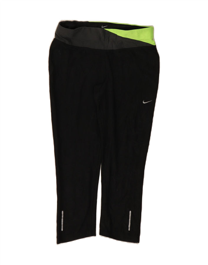 NIKE Womens Dri Fit Capri Leggings UK 8 Small  Black Colourblock Polyester Vintage Nike and Second-Hand Nike from Messina Hembry 