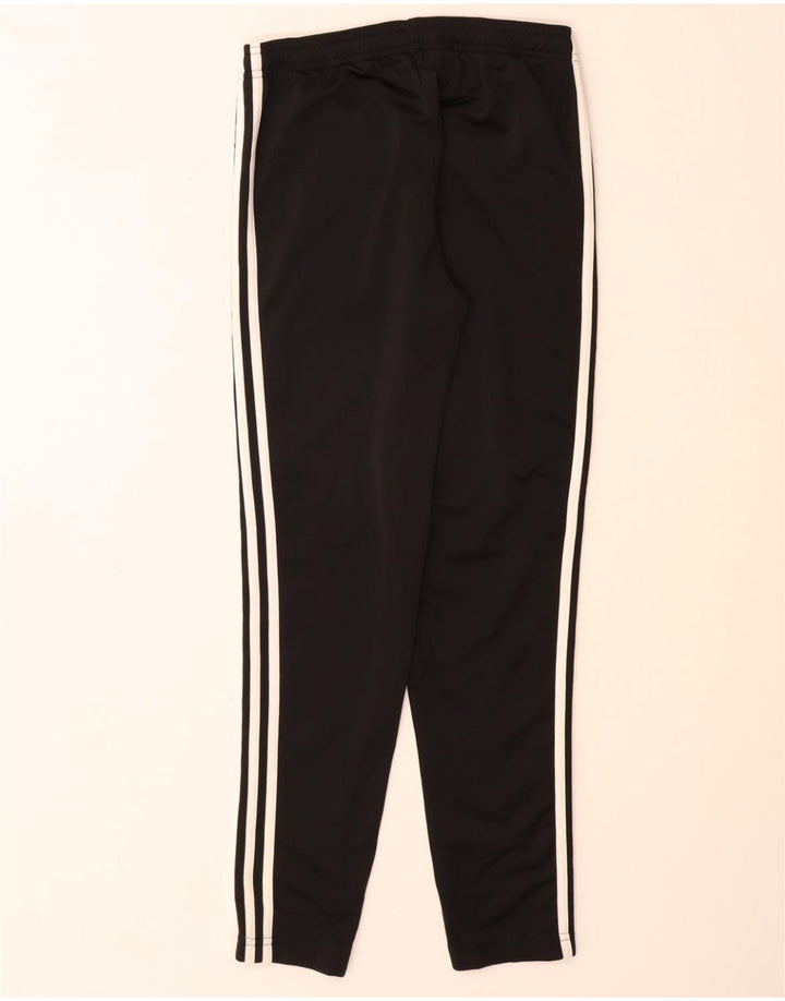 ADIDAS Boys Tracksuit Trousers 11-12 Years Black Polyester
