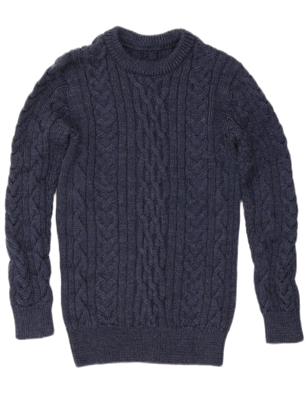 WoolOvers Herren-Pullover mit Rundhalsausschnitt, mittlere marineblaue Wolle