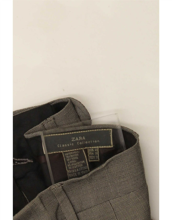 Zara Herren-Anzughose mit Pegged-Anzug, EU 40, mittelgroß, B31, L30, grau kariertes Viskose