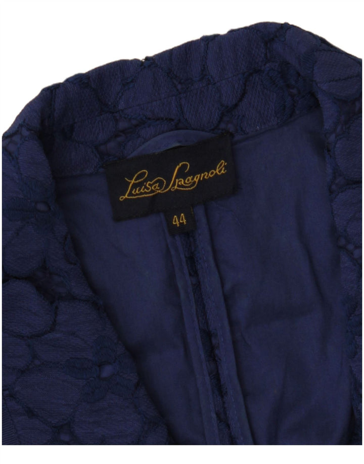 LUISA SPAGNOLI Damen Crop Blazerjacke mit 3/4-Ärmeln IT 44 Mittelmarineblau