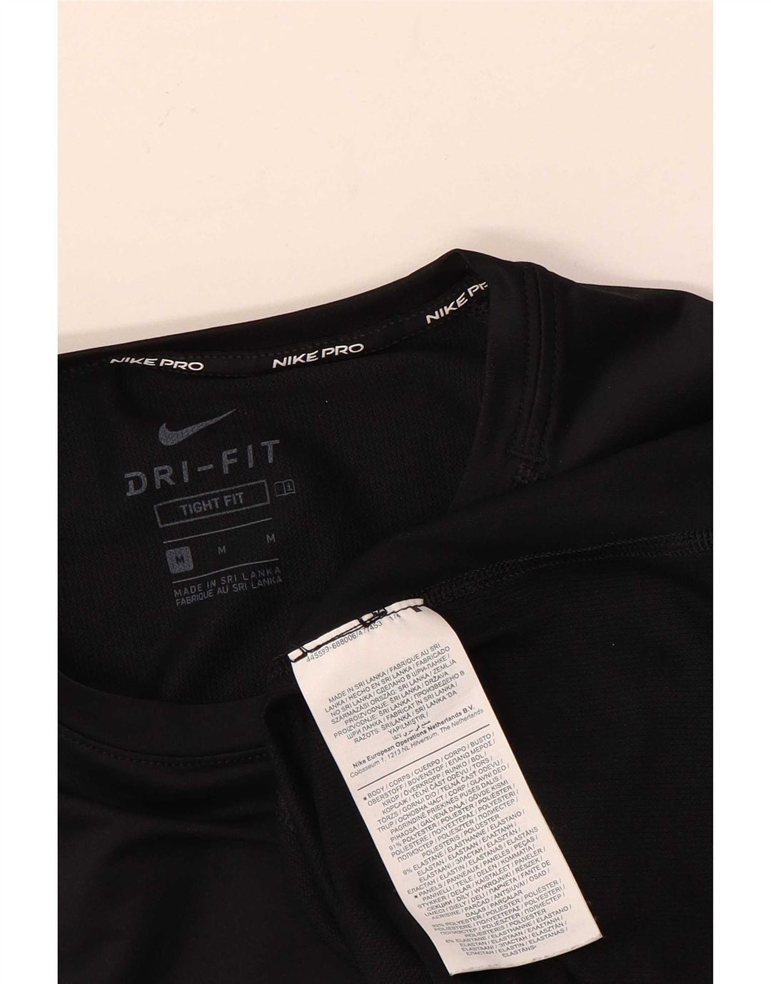Nike Herren Tight Fit T-Shirt Top Medium Schwarz Polyester