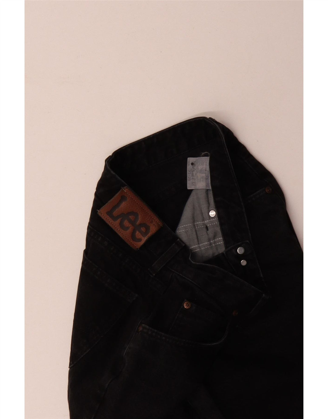 Lee Damen Straight Jeans W29 L26 Schwarze Baumwolle