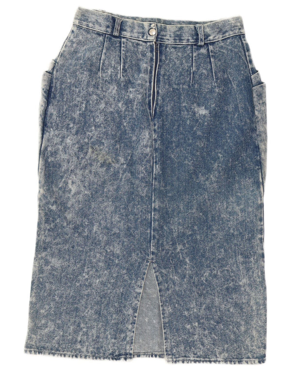 Vintage Damen Jeansrock IT 46 Groß W30 Blaue Baumwolle