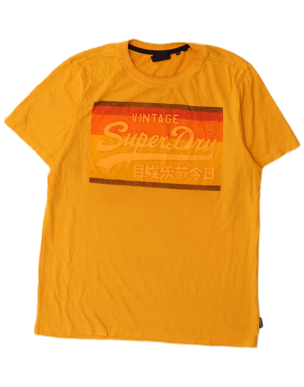 Superdry Herren Grafik-T-Shirt-Oberteil XL aus gelber Baumwolle