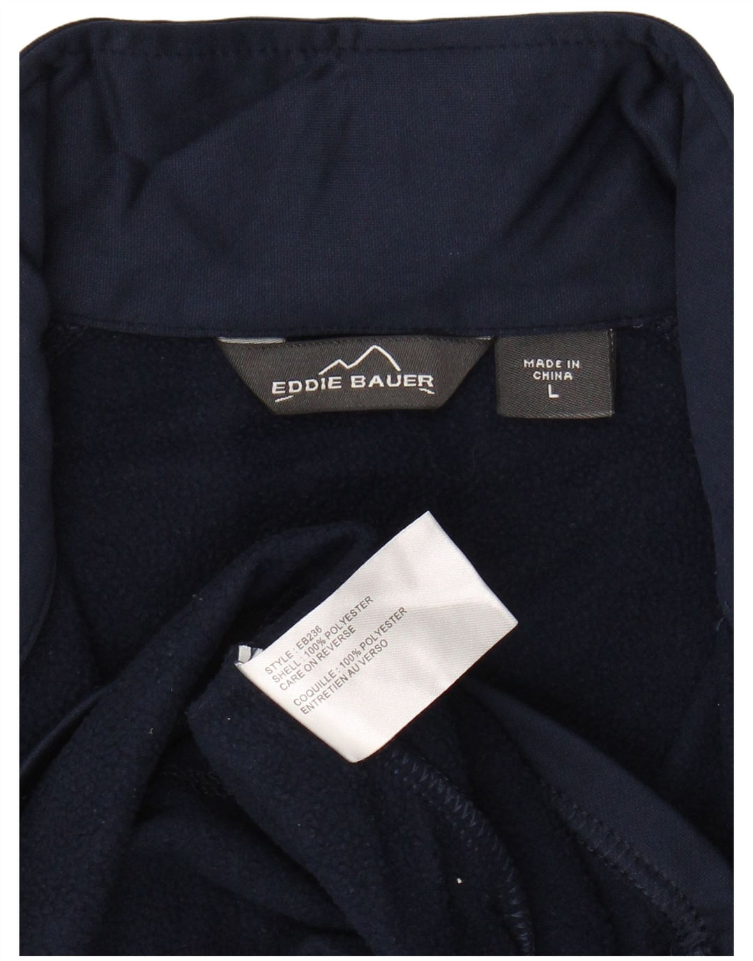 EDDIE BAUER Herren-Sweatshirt mit Reißverschluss am Hals, groß, marineblau, Polyester
