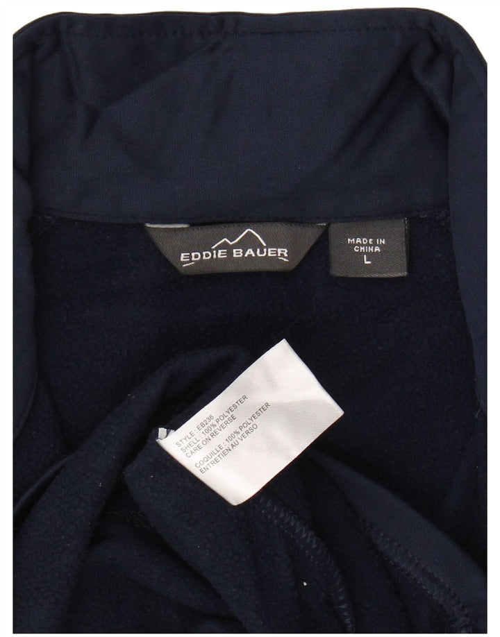 EDDIE BAUER Herren-Sweatshirt mit Reißverschluss am Hals, groß, marineblau, Polyester