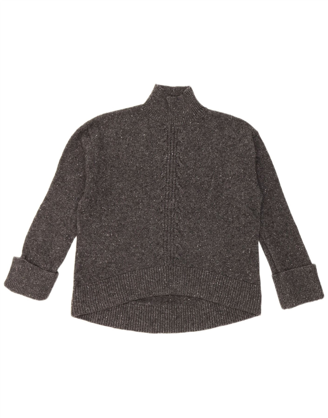 John Lewis Rollkragenpullover für Damen, UK 12, mittelgrau gefleckte Wolle