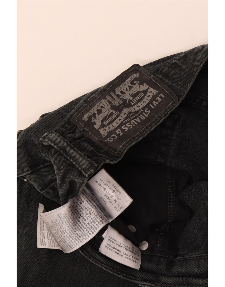 Levi's Herren Distressed Straight Jeans W33 L32 Schwarze Baumwolle