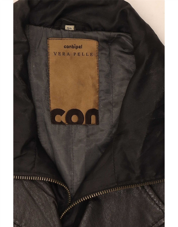 Conbipel Herren Lederjacke IT 56 2XL Schwarz