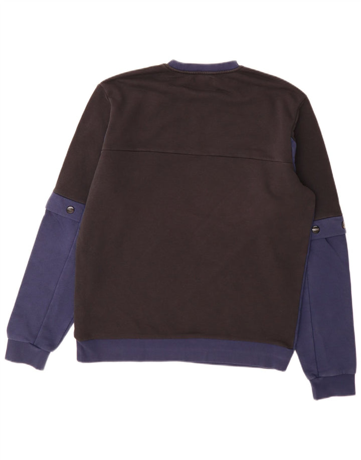 Iceberg Herren-Sweatshirt mit Grafik, groß, schwarze Farbblock-Baumwolle