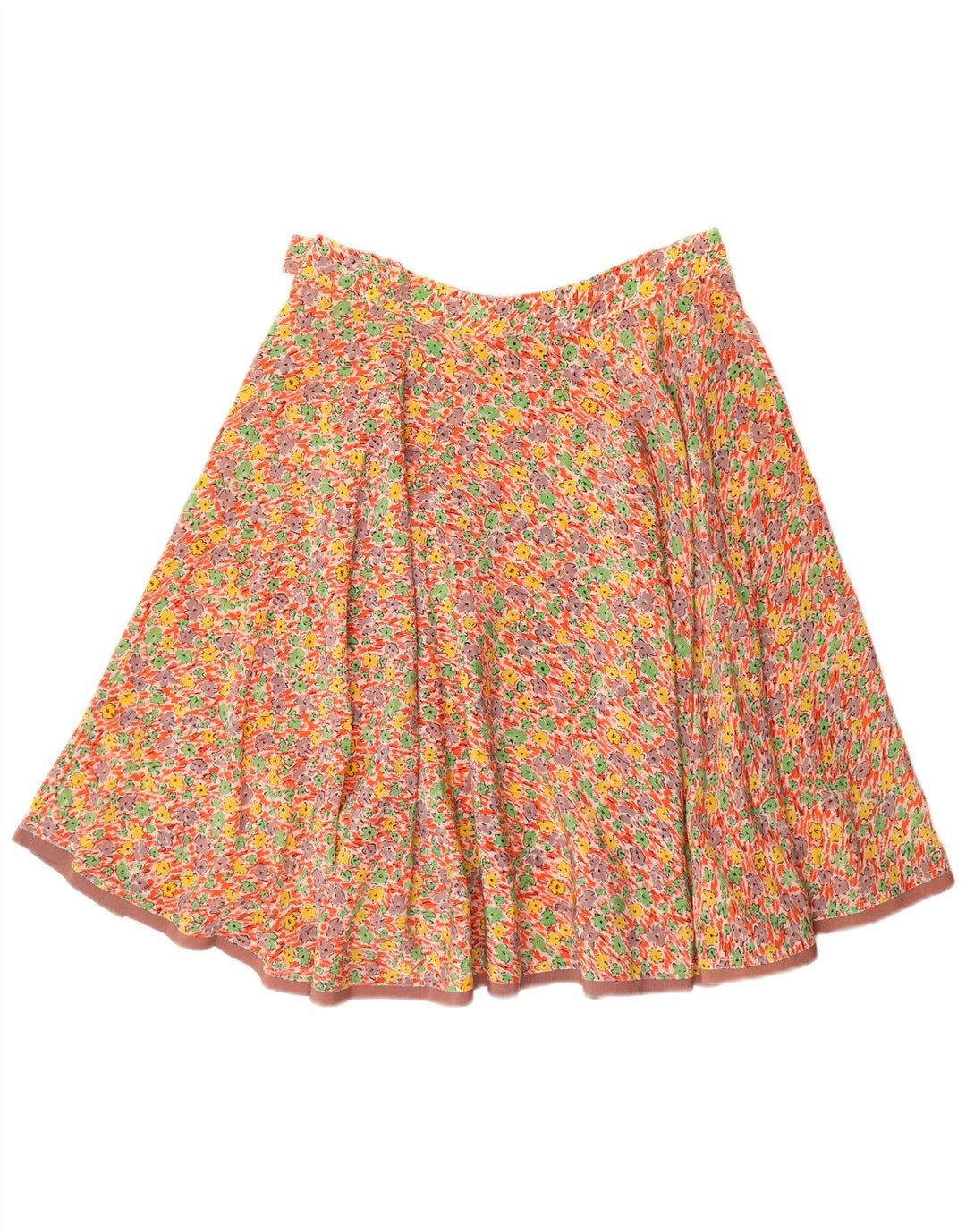 VINTAGE Damen A-Linienrock W32 Großes mehrfarbiges Blumenmuster