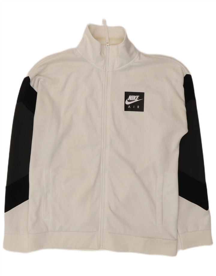 Nike Herren-Trainingsanzugoberteil mit Grafik, mittelweißes Farbblock-Polyester