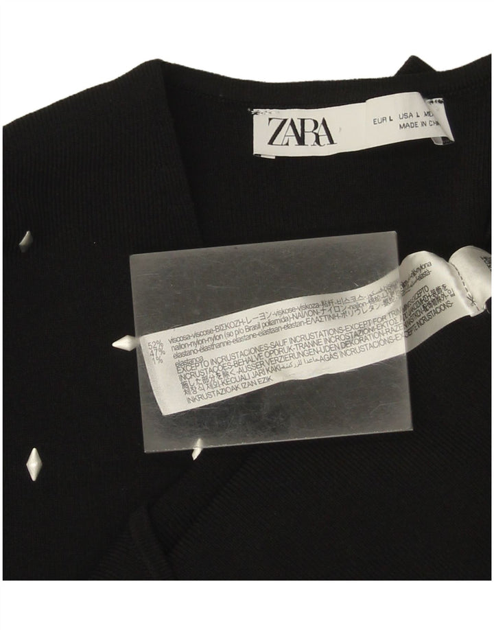 Zara Damen-Body UK 14 Large Schwarz Viskose