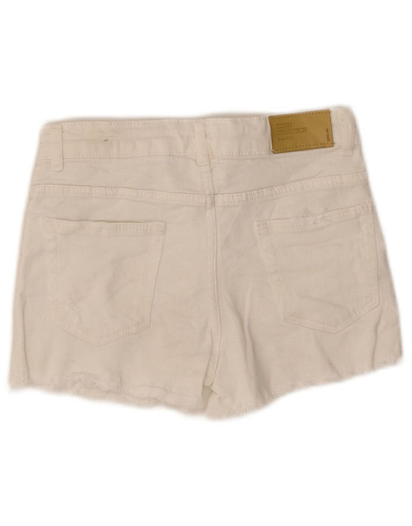 Zara Distressed Denim-Shorts für Mädchen, 9–10 Jahre, W24, weiße Baumwolle