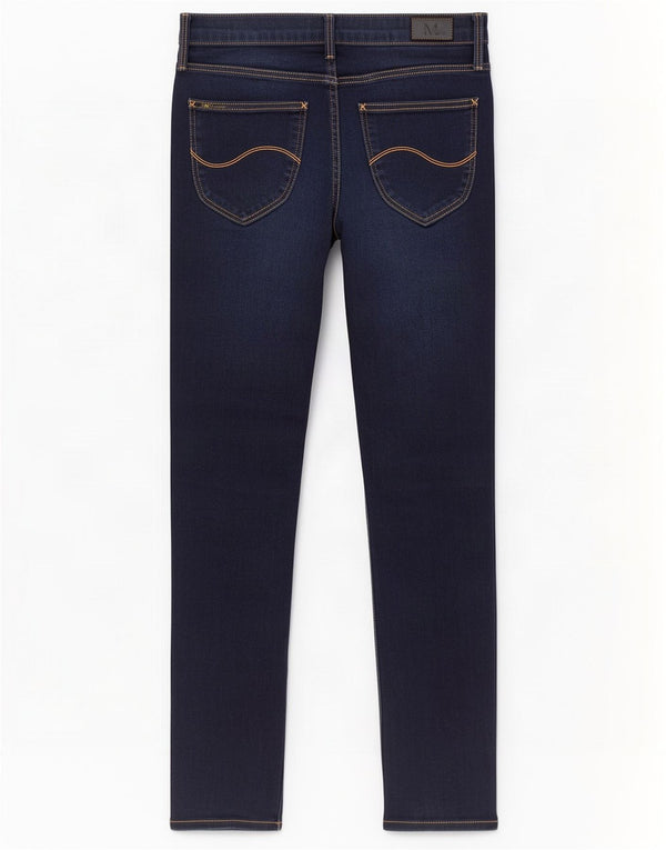 Lee Damen Scarlett Super Skinny Jeans W27 L27 Marineblaue Baumwolle