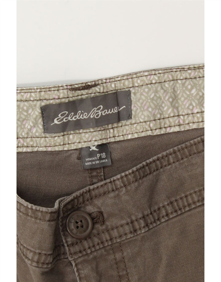 Eddie Bauer Damen Cargoshorts US 18 2XL W40 Graue Baumwolle
