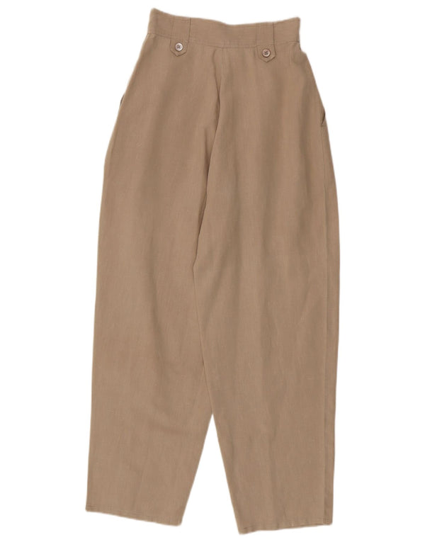 Vintage Damen High Waist Freizeithose EU 36 Small W24 L28 Beige