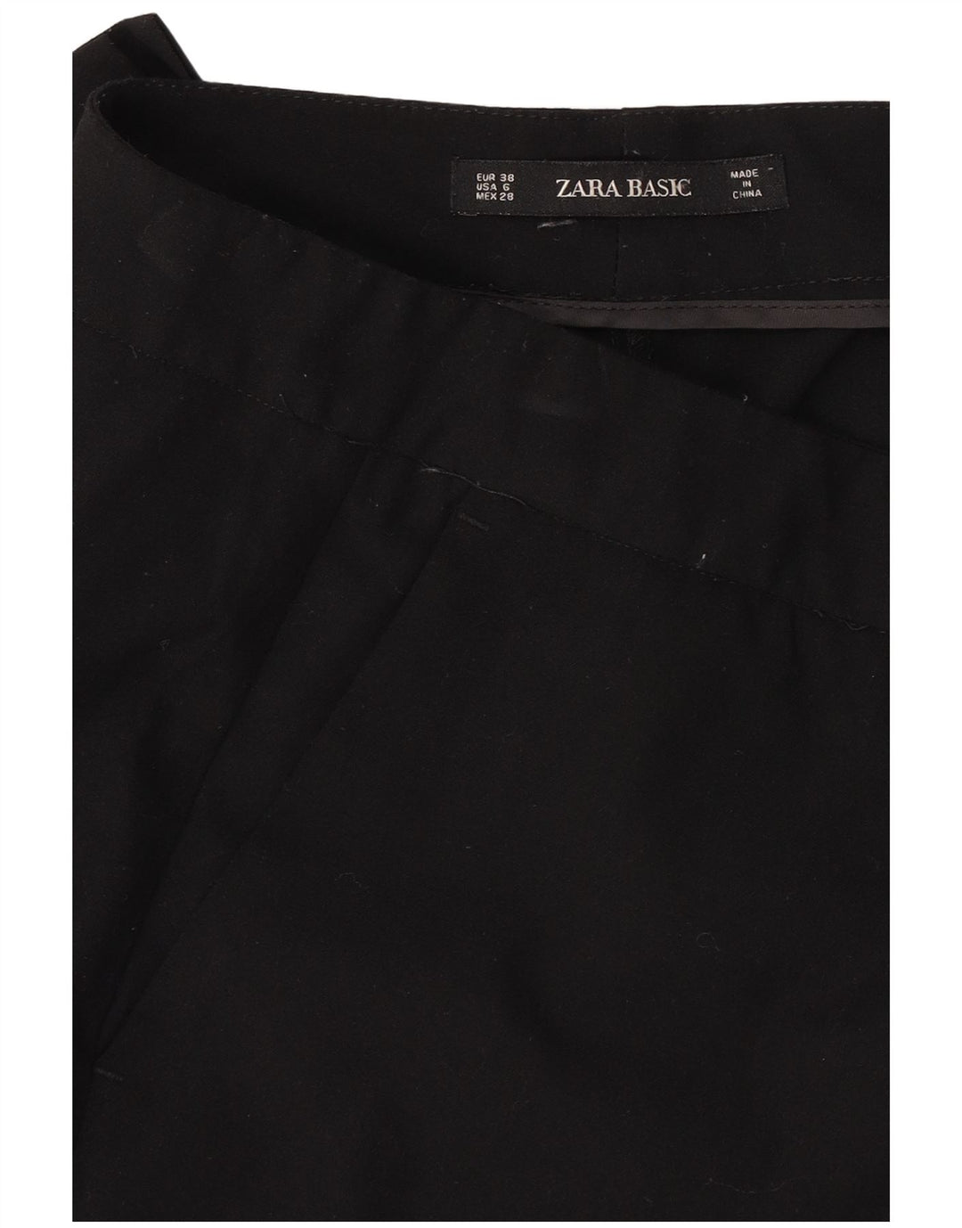 Zara Slim Chino-Hose für Damen, EU 38, Größe S, W28, L26, Schwarz, Polyester