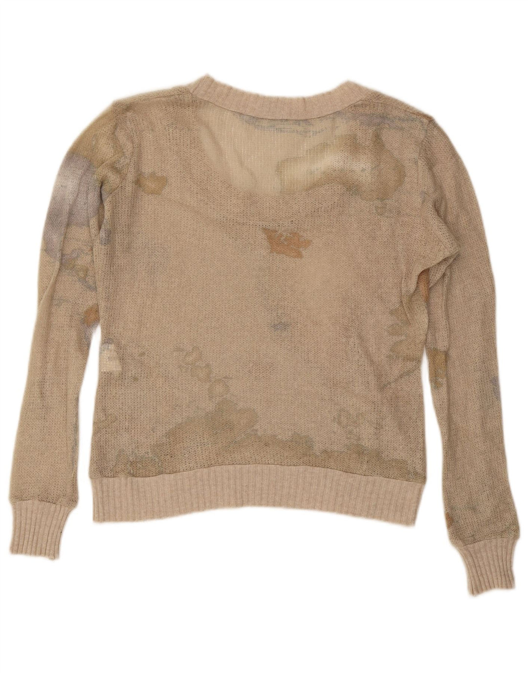 ALVIERO MARTINI Damen-Pullover mit U-Boot-Ausschnitt, UK 14, Mittelbeige