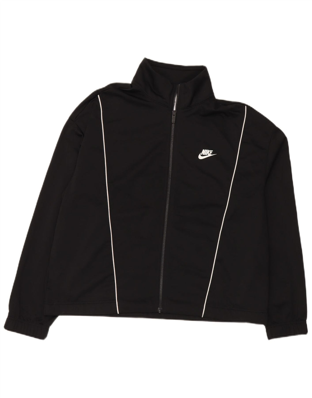 Nike Herren-Trainingsanzug-Top-Jacke XL, schwarzes Polyester
