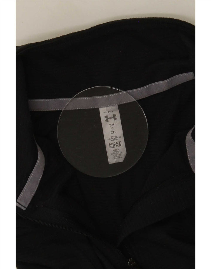 Under Armour Herren Heat Gear Zip Neck Top Langarm Small Schwarz