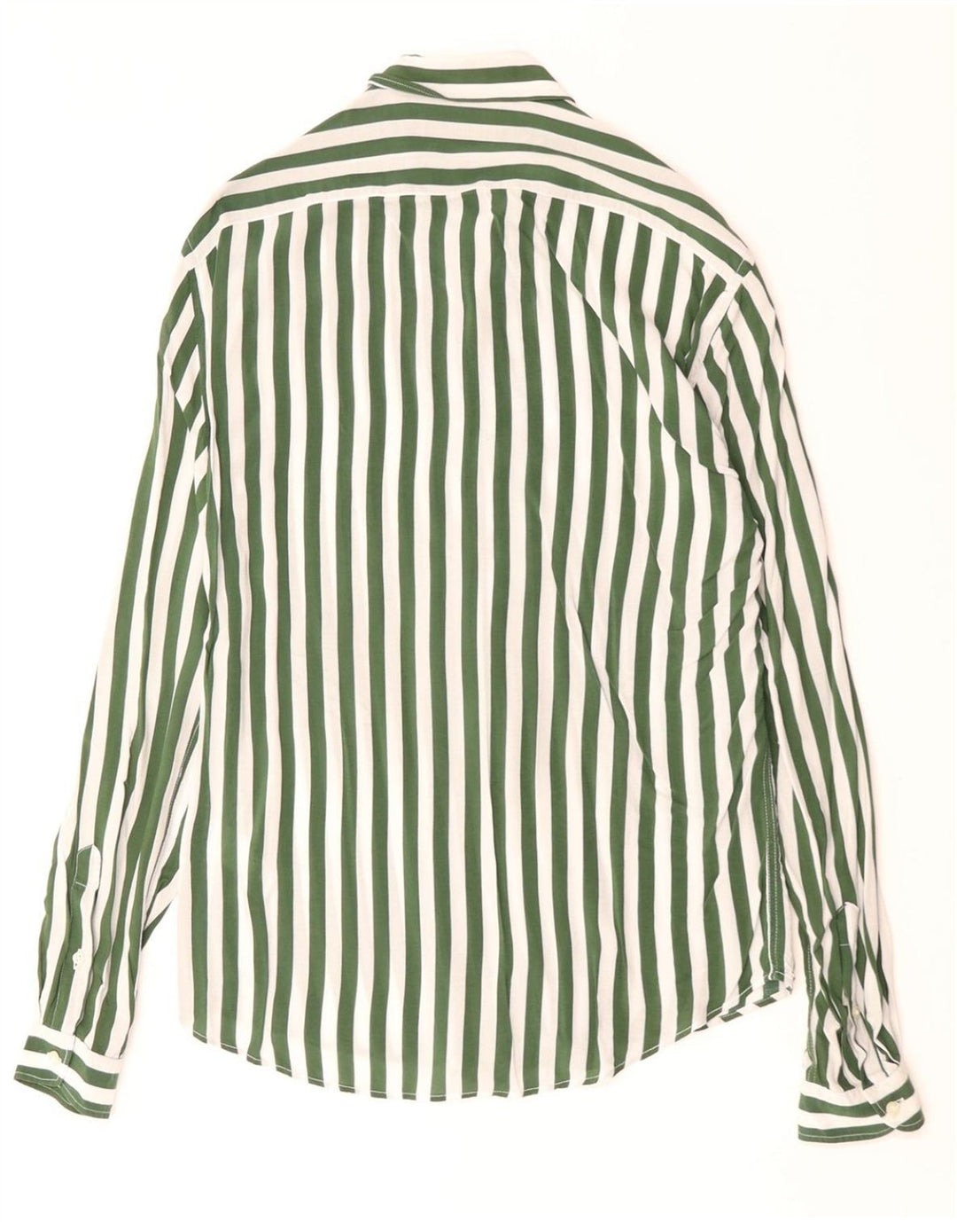 ZARA Herren-Slim-Fit-Hemd, klein, grün gestreift, Viskose