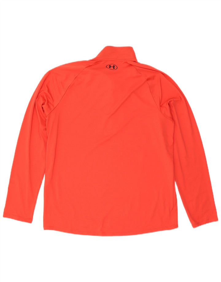 Under Armour Herren-Pullover-Trainingsanzugoberteil mit Reißverschluss und Halsausschnitt, Größe L, Rot