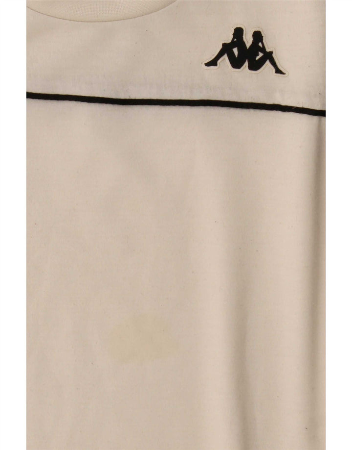 Kappa Herren Grafik-T-Shirt-Oberteil Mittelweiß Farbblock